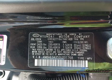 2025 Hyundai Kona Limited from USA, damaged, VIN KM8HE3A35SU201768